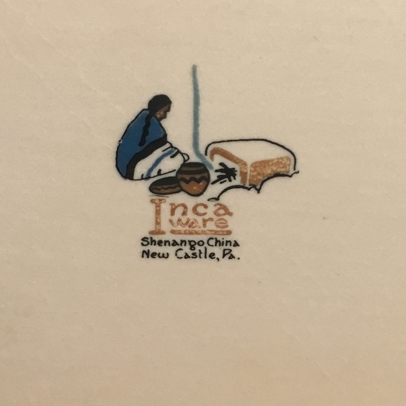 Shenango China ~ INCA WARE BYTEBOARD RARE SERVING PLATE RED & CREAM - Picture 5 of 11